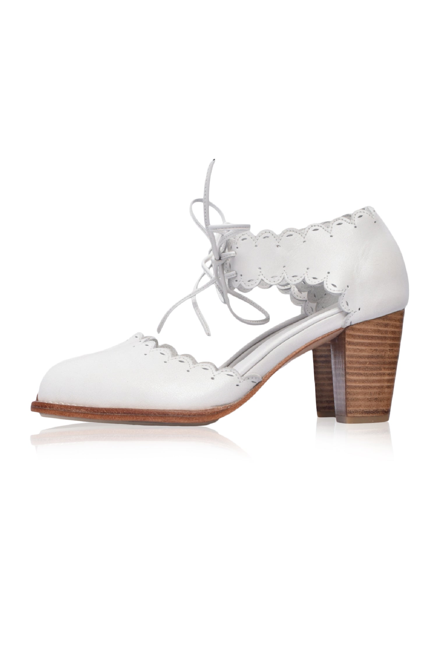 Dance Queen Scalloped Leather Heels