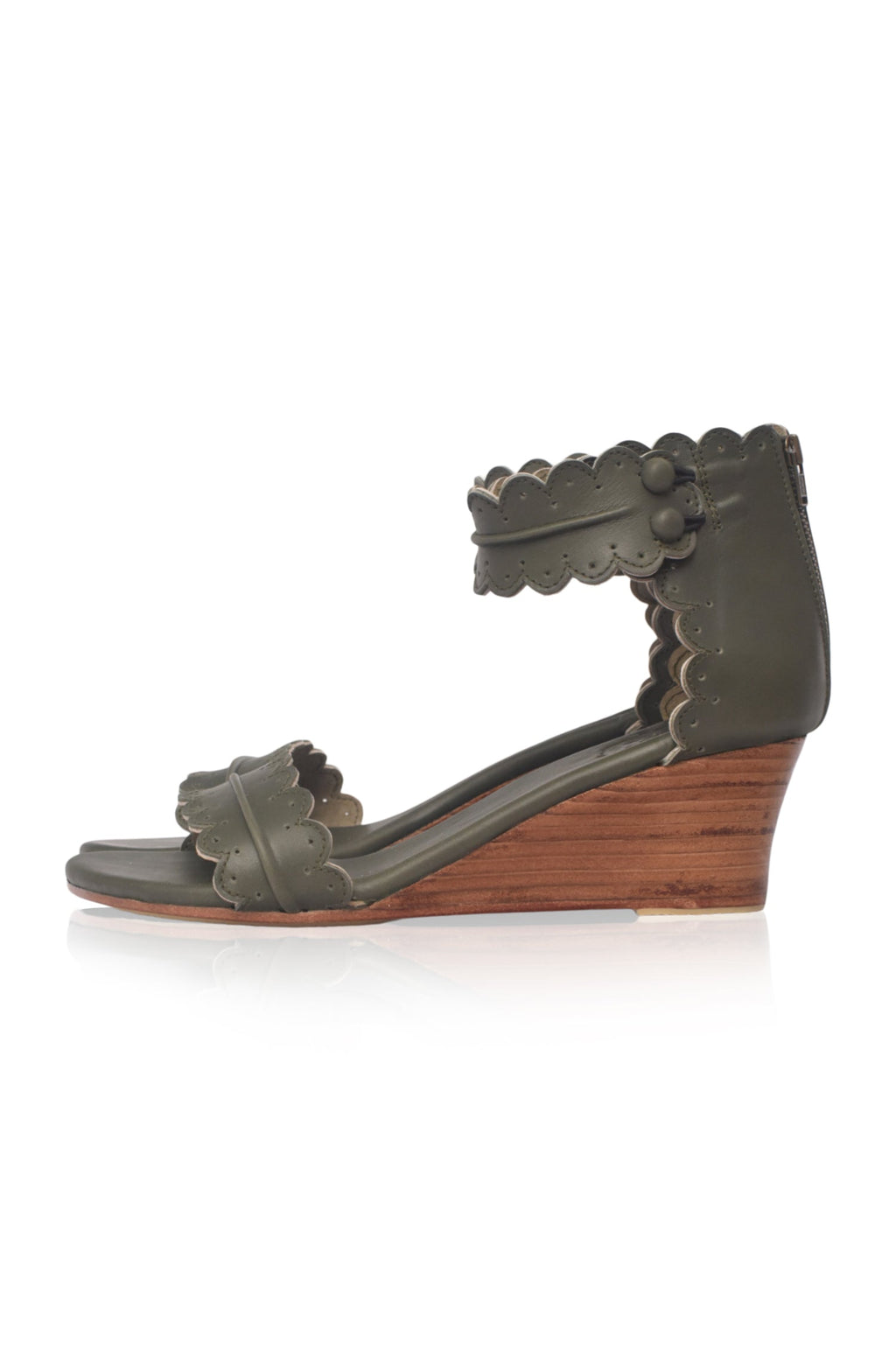 Magdalena Wooden Wedge Sandals
