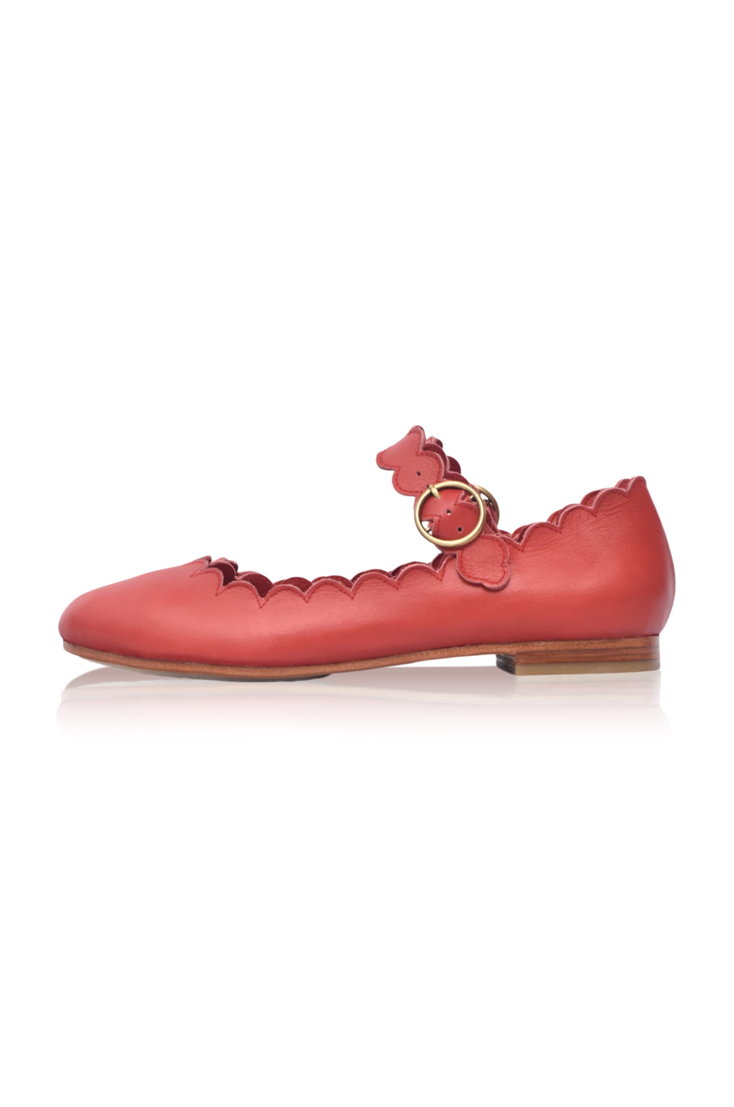Mia Rosa Scalloped Mary Jane Flats