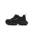 Women's Black Retro Platform Sneakers – Star Detail